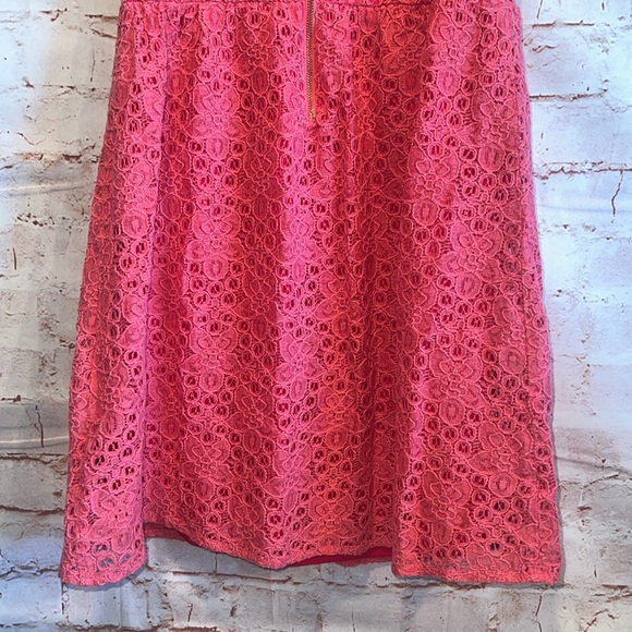 The Limited Dress Womens 2 Pink Sleeveless Floral Lace Fit Flare Knee Length - Picture 6 of 10